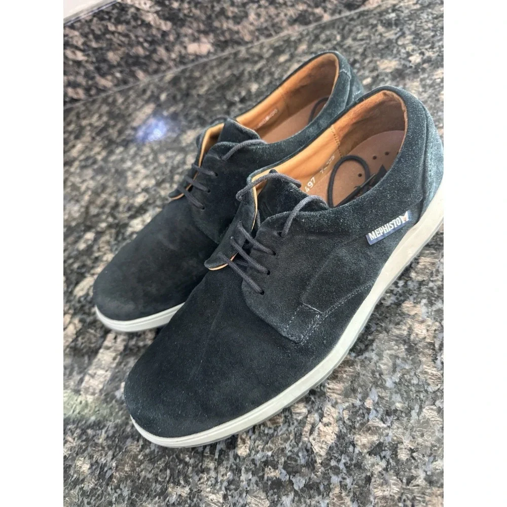 VALERIO MMMS70 MEN Dress, Casual Shoes. NAVY SUEDE BY MEPHISTO Sz 7.5 Uk 7